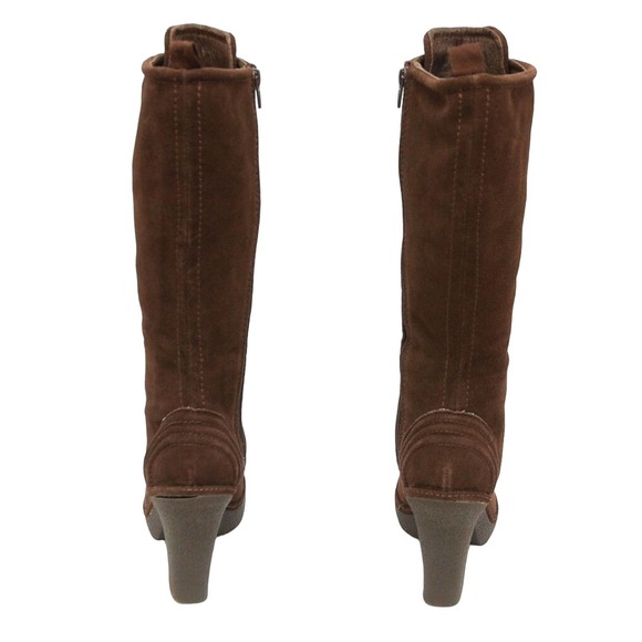 Juicy Couture MADLEY Suede Platform Lace-Up Tall Boot Heel Brown 6/6.5/9.5 New - Picture 5 of 8